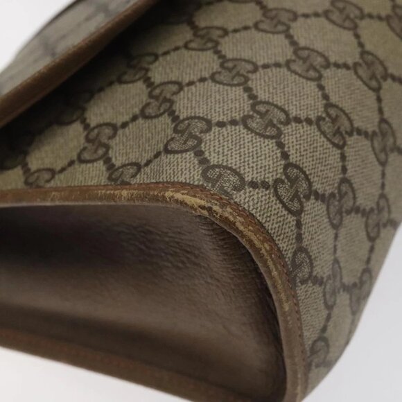 GUCCI GG Supreme Web Sherry Line Clutch Bag PVC Beige Red 89 01 031 Auth 123291 - Picture 10 of 16